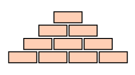 An illustration of an orderly stacked pile of bricks