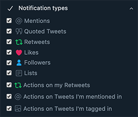 TweetDeck Notification Types