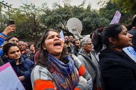 Protesting students for basic rights in India.