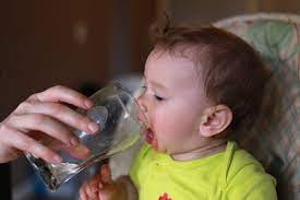 A child drinking water