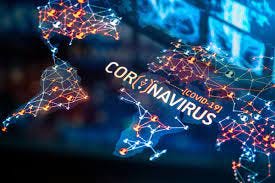A visualization of the coronavirus spreading across the globe.