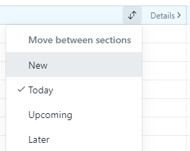 Tasks list: Move task(s) between sections