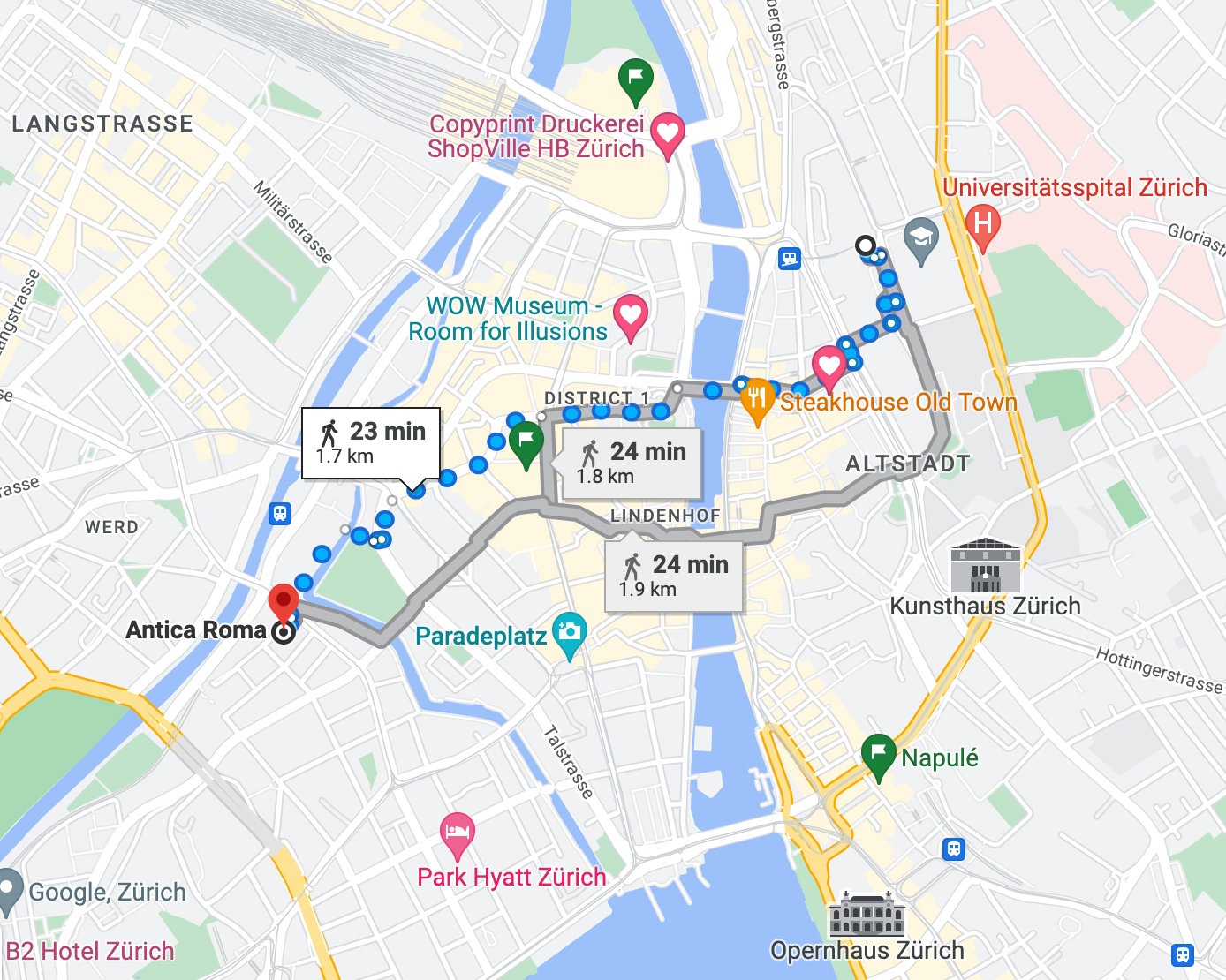 Figure 8: Google Maps Shortest Path to destination (Image by Author).