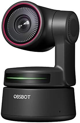 OBSBOT Tiny PTZ 4K Webcam, AI Powered Tracking & Auto-Focus, 4K Video Conference Camera with Dual Omni-Directional Mics, Auto Tracking with 2 axis Gimbal,HDR,60 FPS,Low-Light Correction,Zoom Certified