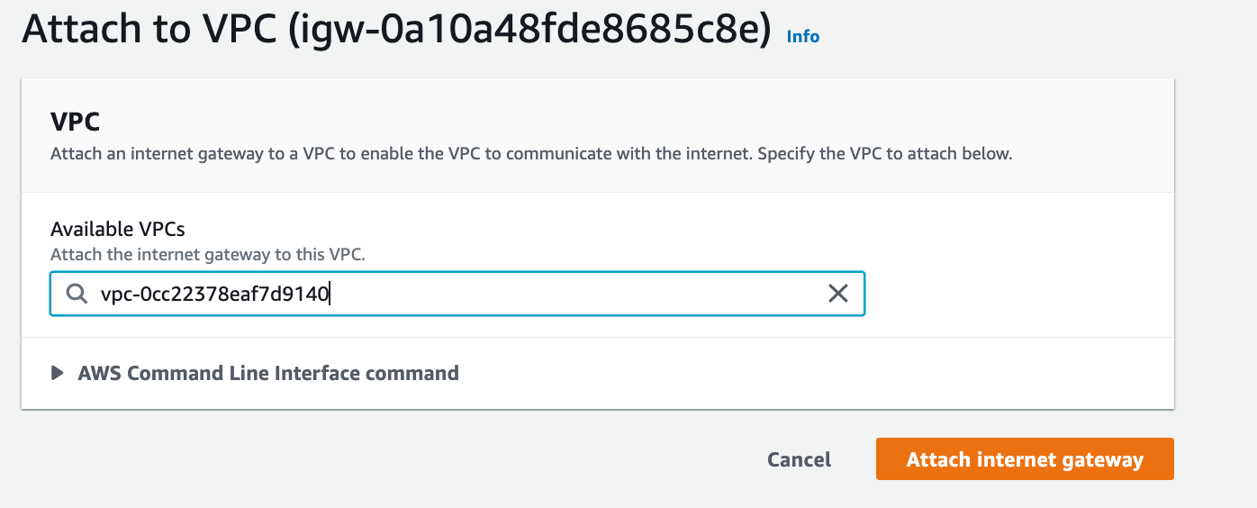 Attach Internet Gateway to VPC