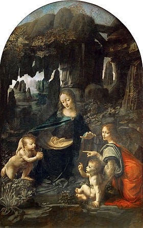 Madona das Rochas — Leonardo Da Vinci circa 1484