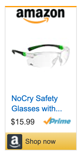 NoCry Safety Glasses. Click to view on Amazon