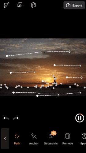 An in-app gif of Pixaloop’s animation screen.