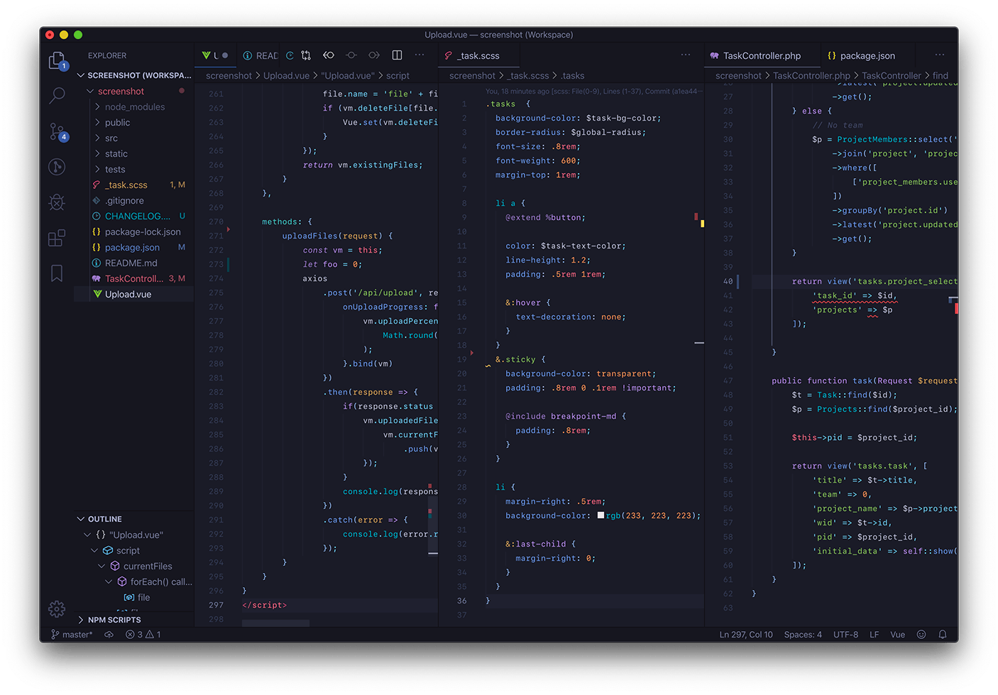 Tokyo Night theme from VS Code Marketplace