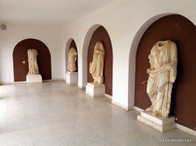 Roman statues inside the museum