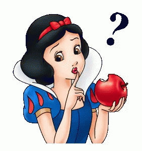 Snow white eatin an apple