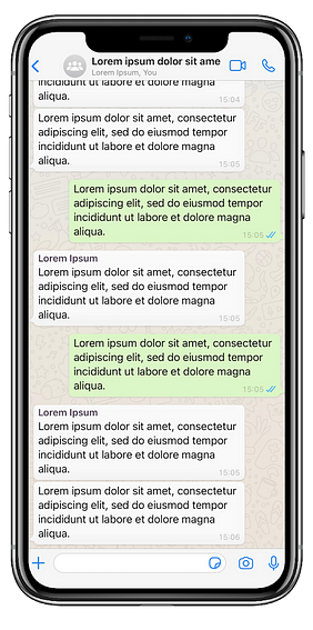 Chat interface of the WhatsApp for reviewing the locations of the buttons.