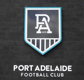 Port Adelaide Football Club logo signage at Alberton Oval
