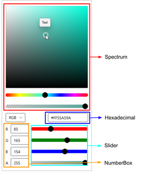 ColorPicker Editor Window With Various Input Options