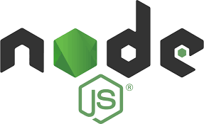 Node.js logo: word node in balck and green with a green hexagon with letters js inside.