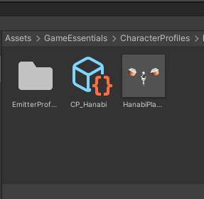 A folder containing 1 folder and 2 assets, one being a Scriptable Object, another a Prefab.