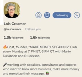 Lois Creamer Clubhouse profile image.