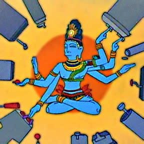 Image taken from The Simpsons where the god Shiva controls many things at once