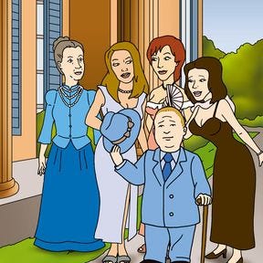 Aunt Esme, the Dautrive Cousins, and Bobby in King of the Hill