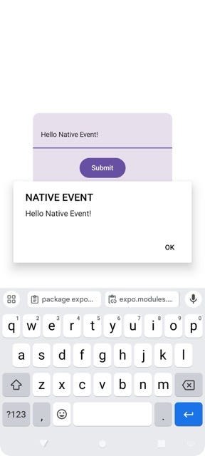 Passed event to Composable in React Native Expo app