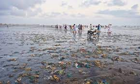 Polluting and Dirty Beach of Karachi