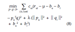 Overall equation for Netflix recommender system