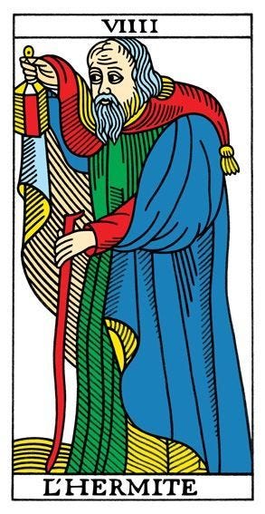 The Hermit of Marseille tarot deck.