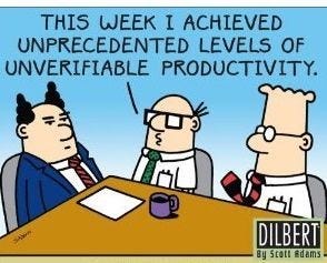 Dilbert comic about productivity