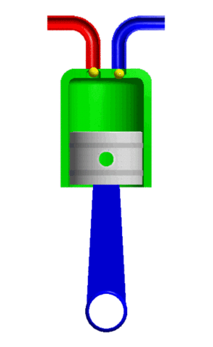 Simplified piston animation.