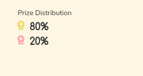 Prize distribution with 80% for the first postion in the ranking and 20% for the seccond.