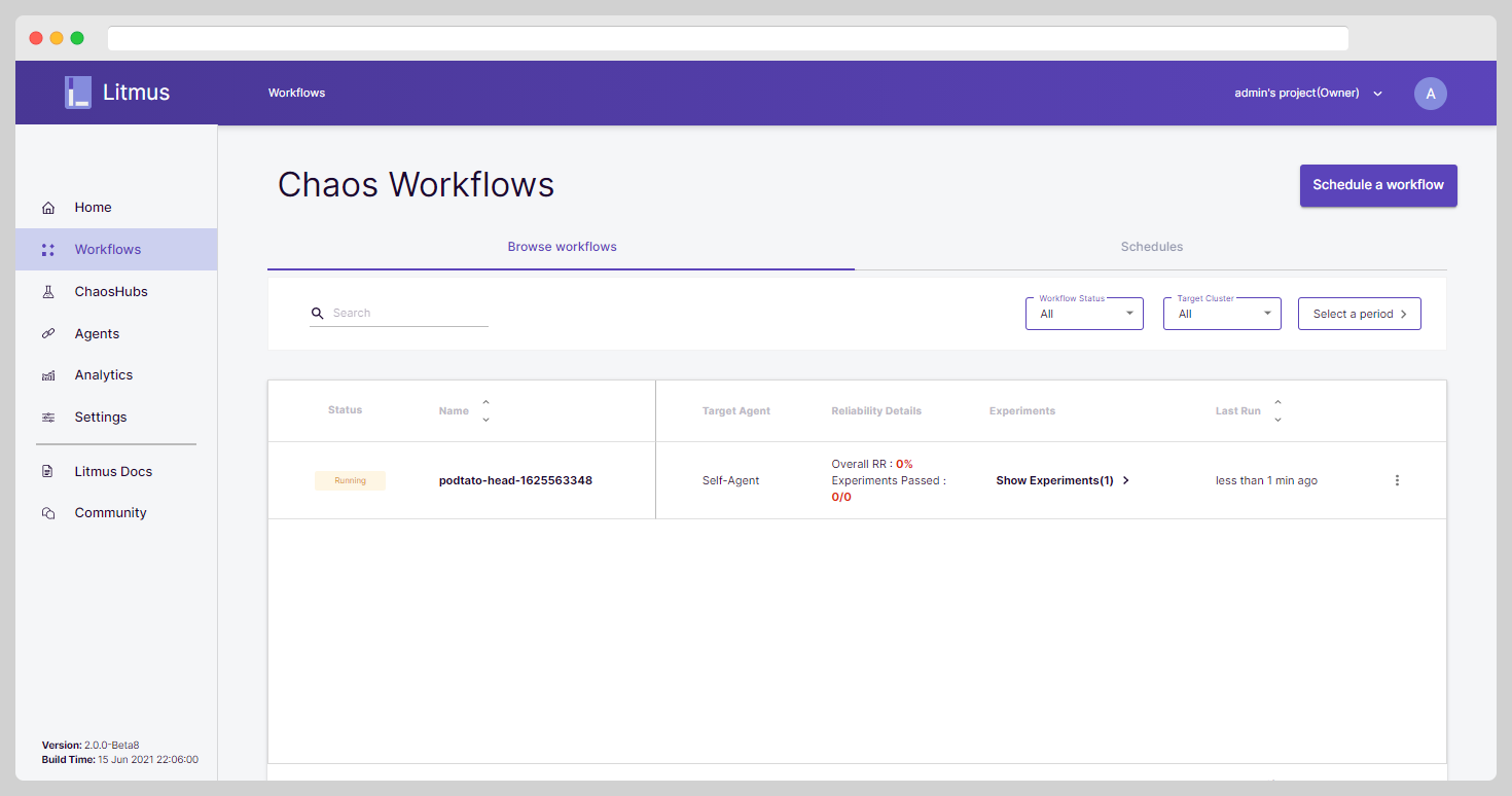 Workflow Dashboard Page