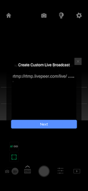 Custom broadcast screen for DJI app