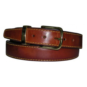 a brown leather belt