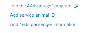 AAdvantage program links