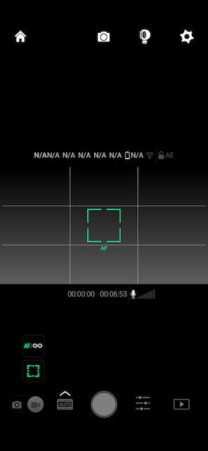 Camera screen for DJI app