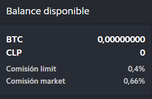 Balance disponible criptomonedas — Orionx Exchange