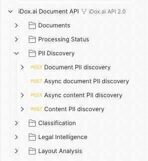 Four Variants of PII Discovery API