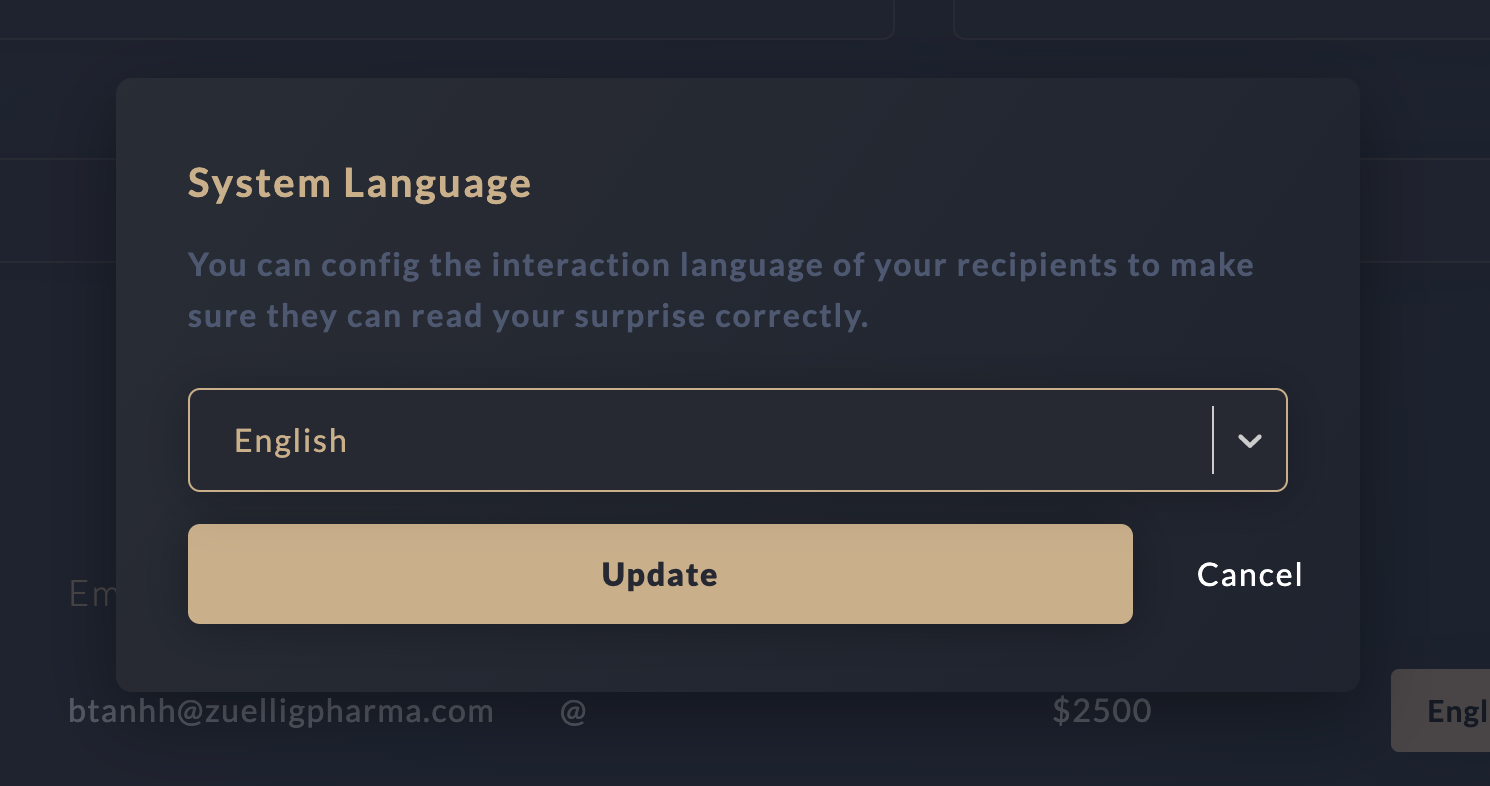 Multi-language customization is available if your recipients are using different languages