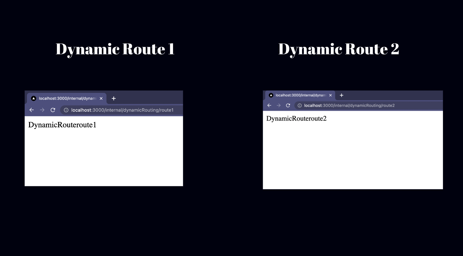 Screenshot 4: Browser view of Dynamic Routes.