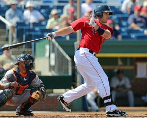Travis Shaw connected on a three-run homer last night...He has both homers this week (photo courtesy of Kelly O'Connor - Sitting Still Photography).