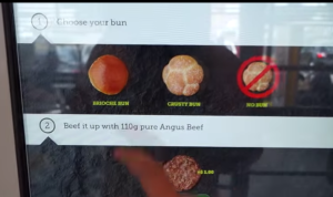 McDonalds Touchscreen Choose a bun menu