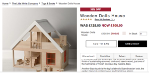 More expensive  online price for  Dollshouse