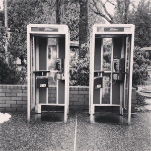 Phone booths at Canada USA border