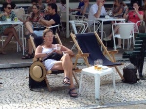 Trish chilling the last day in Lisbon