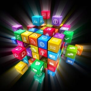 Mobile - Social - Web application cube