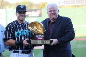 Phegley won the 2012 Minor League Baseball Rawlings Gold Glove Award. (Photo credit: Erica Caldwell).