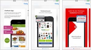 Screenshots (v.l.n.r.): Chefkoch, Brands for Friends, Vodafone