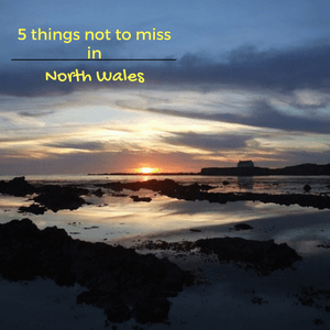 Sun setting over a bay in North Wales