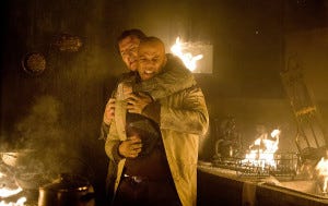 There's a time and a place for a hug, and trapped in a burning building with Liam Neeson isn't it.