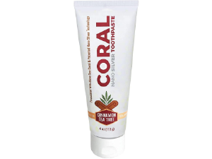 Coral White Nano Silver Cinnamon Tea Tree Toothpaste, Natural Fluoride Free Teeth Whitening